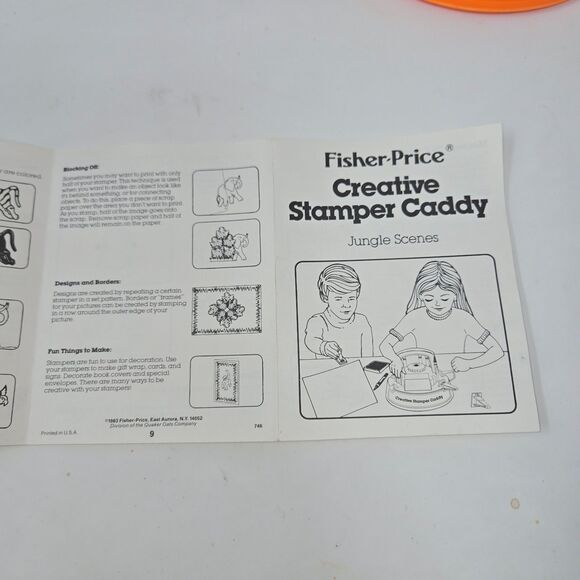 Vintage Fisher Price Creative Stamper Caddy Jungle Scenes #746 1980s Craft Set - Picture 15 of 16